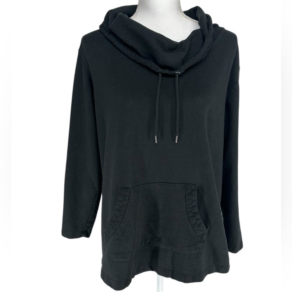 PURE ENERGY / Black Cowl Neck Sweatshirt / Size X / Goth Activewear Athleisure